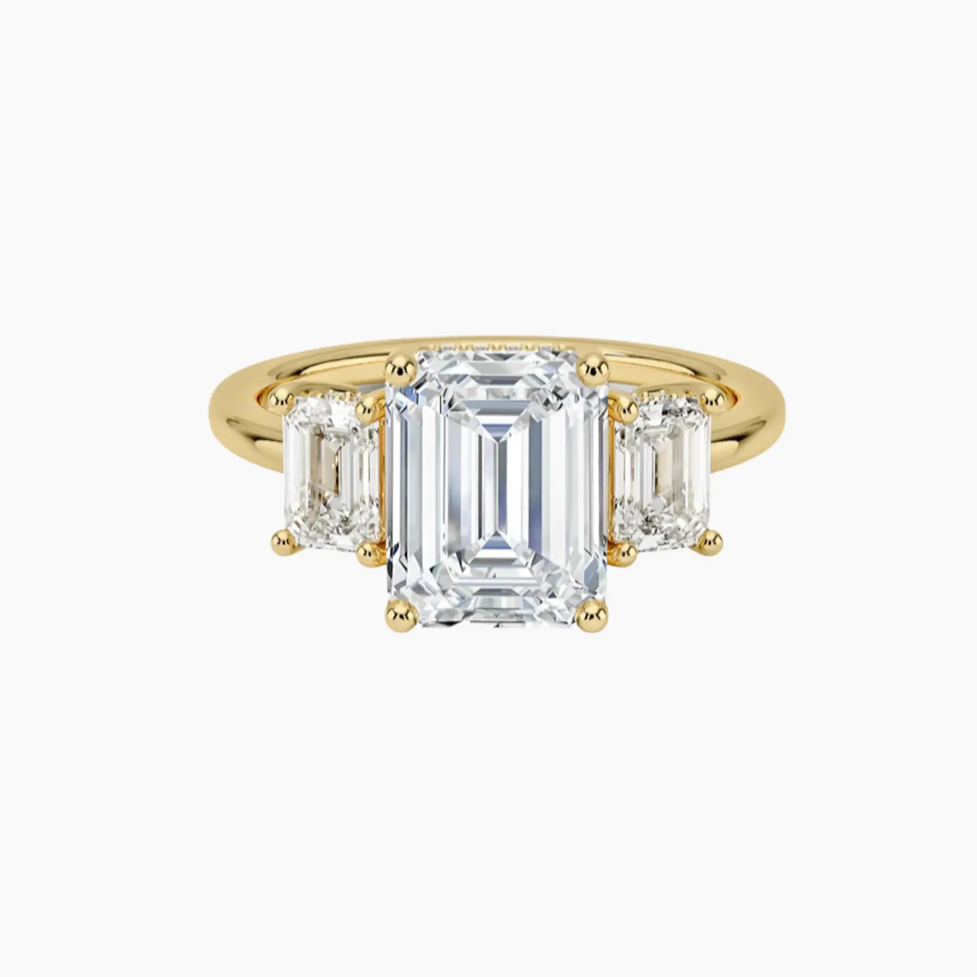 Aurelia Emerald Hidden Halo 1.5 Carat Lab Grown Diamond Engagement Ring in 18K White Gold