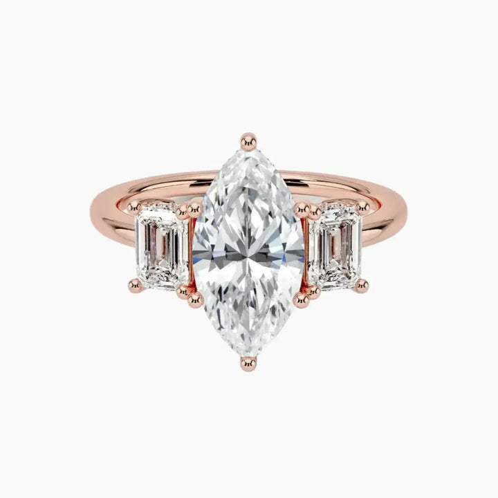 Aurelia Marquise Hidden Halo 1.5 Carat Lab Grown Diamond Engagement Ring in 18K Rose Gold