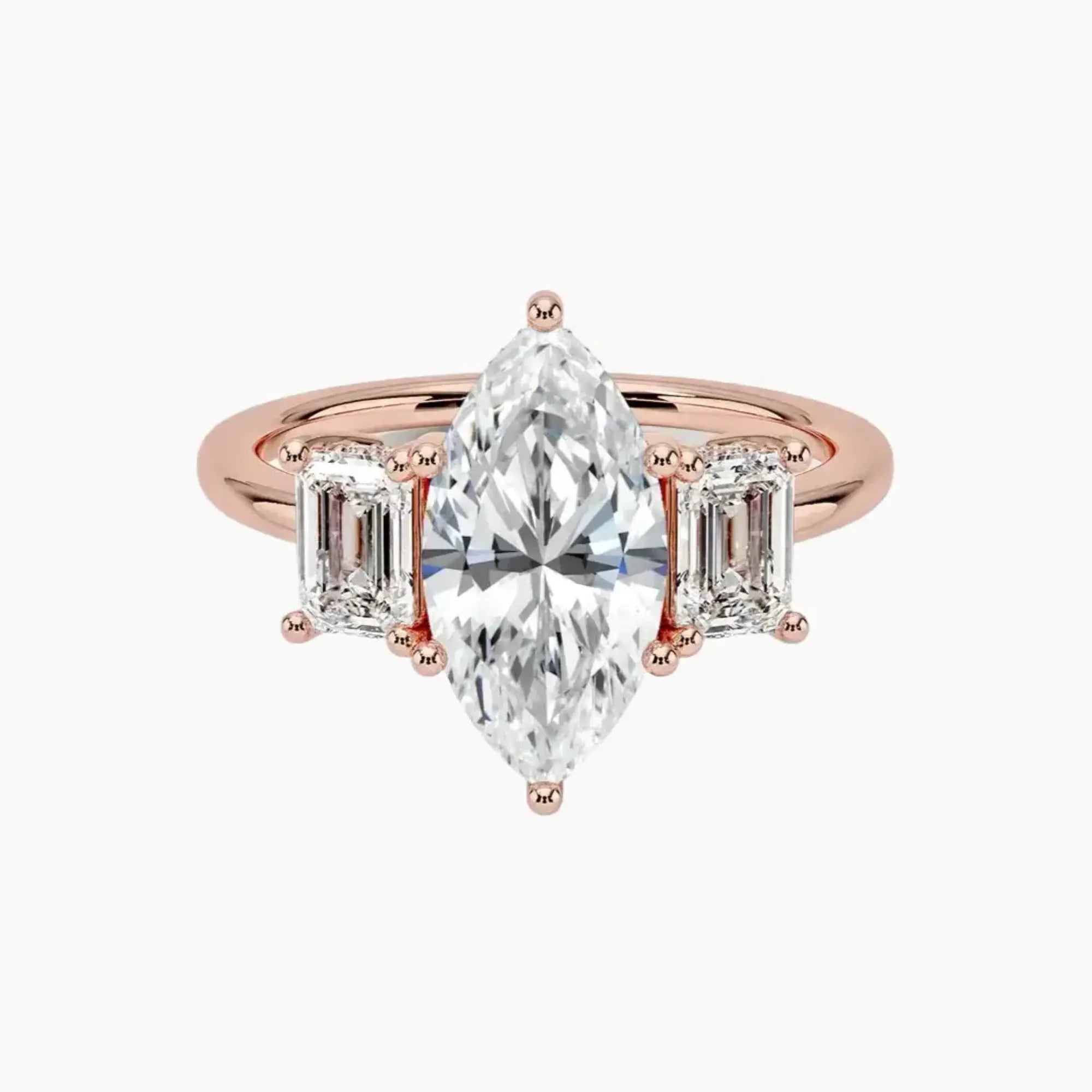 Aurelia Marquise Hidden Halo 1 Carat Lab Grown Diamond Engagement Ring in 18K White Gold