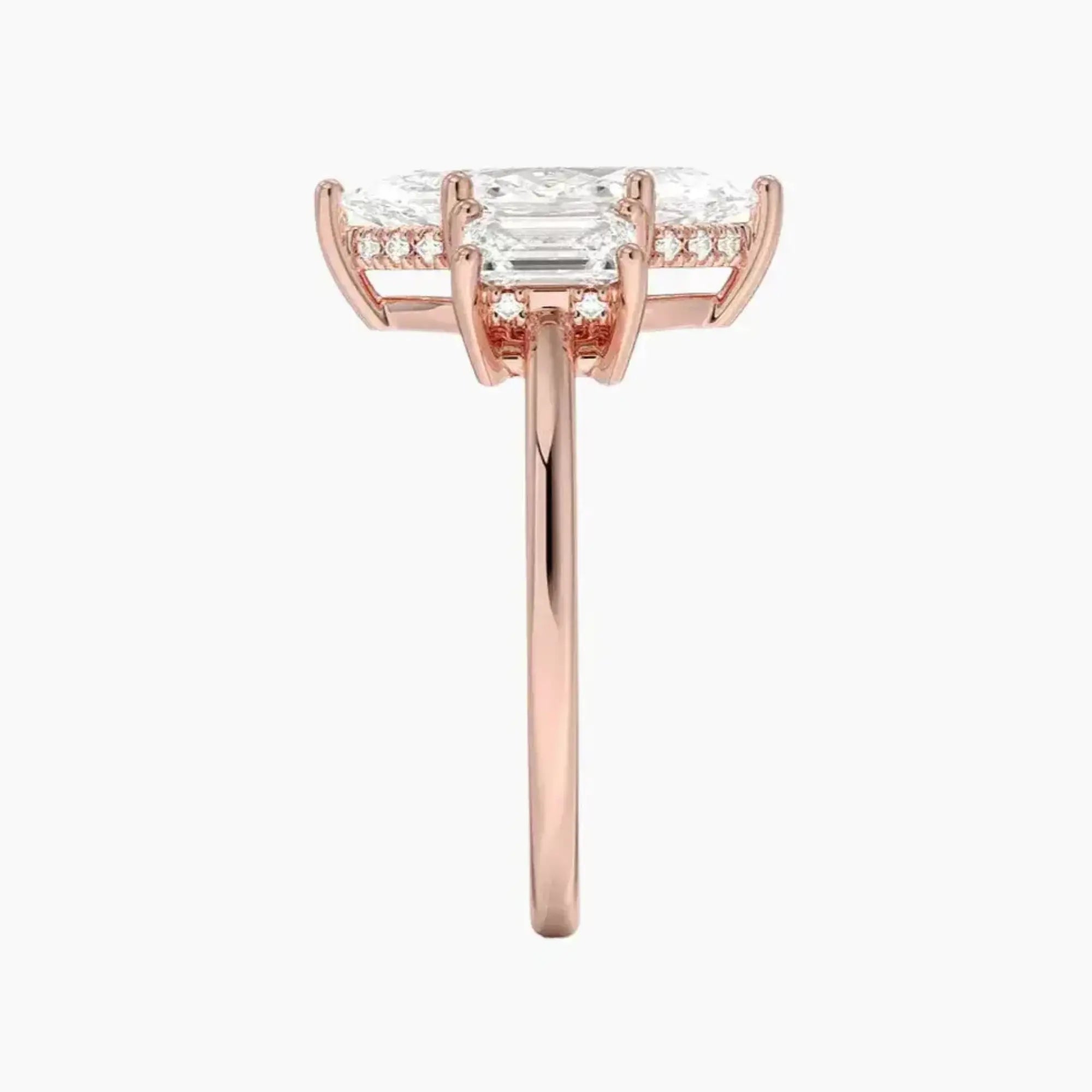Aurelia Marquise Hidden Halo Diamond Ring Setting in 14K White Gold