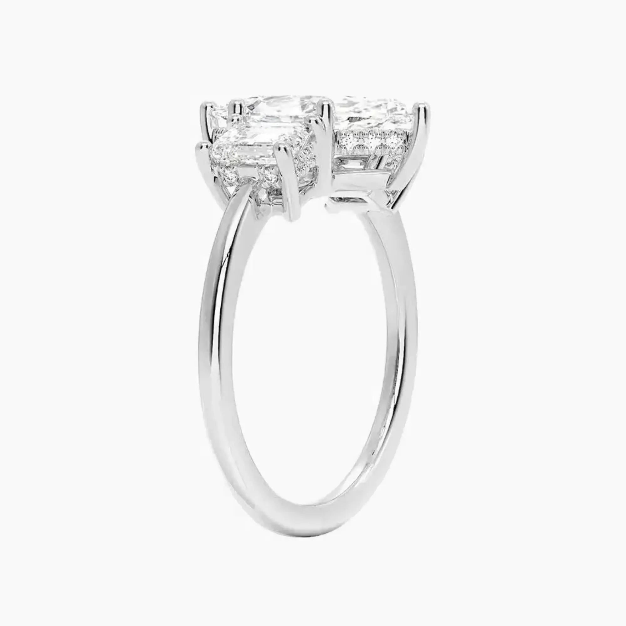 Aurelia Marquise Hidden Halo 3 Carat Lab Grown Diamond Engagement Ring in 14K White Gold