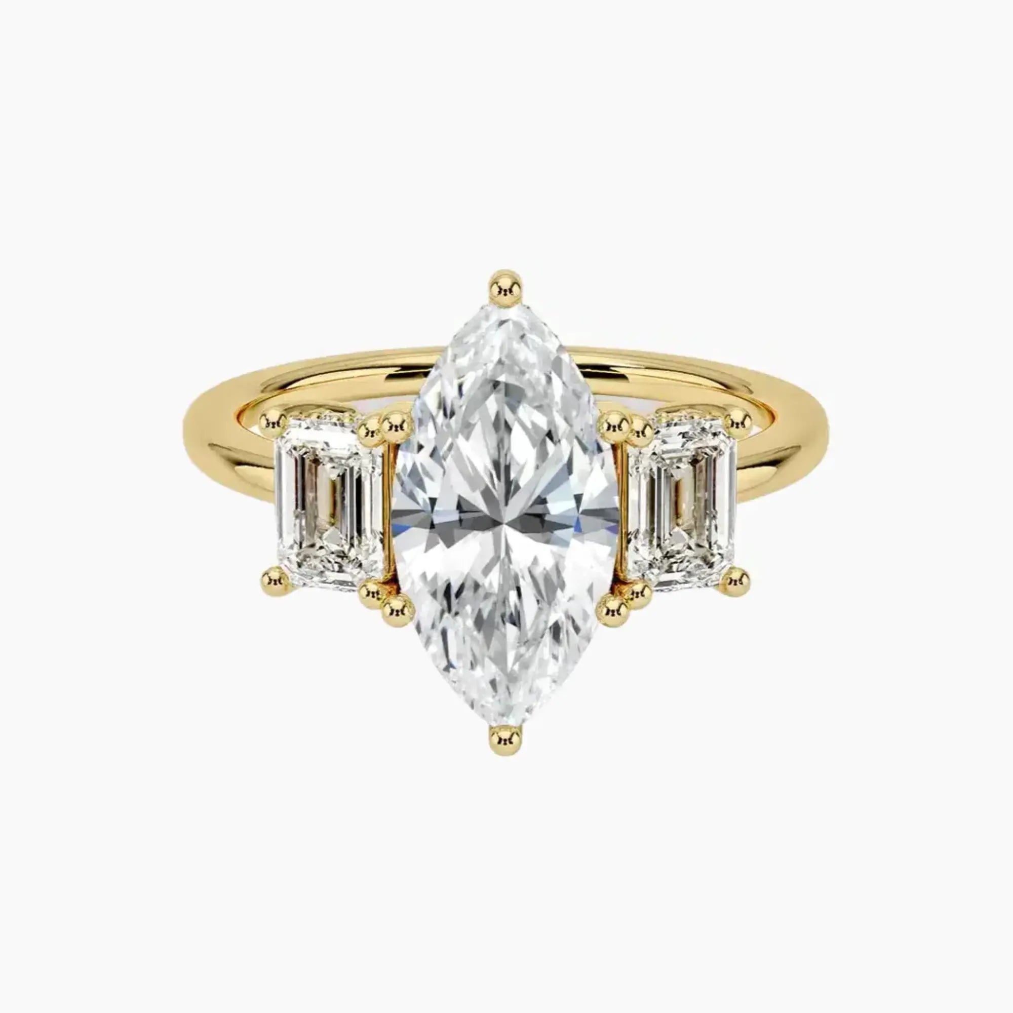 Aurelia Marquise Hidden Halo Diamond Ring Setting in 18K Rose Gold