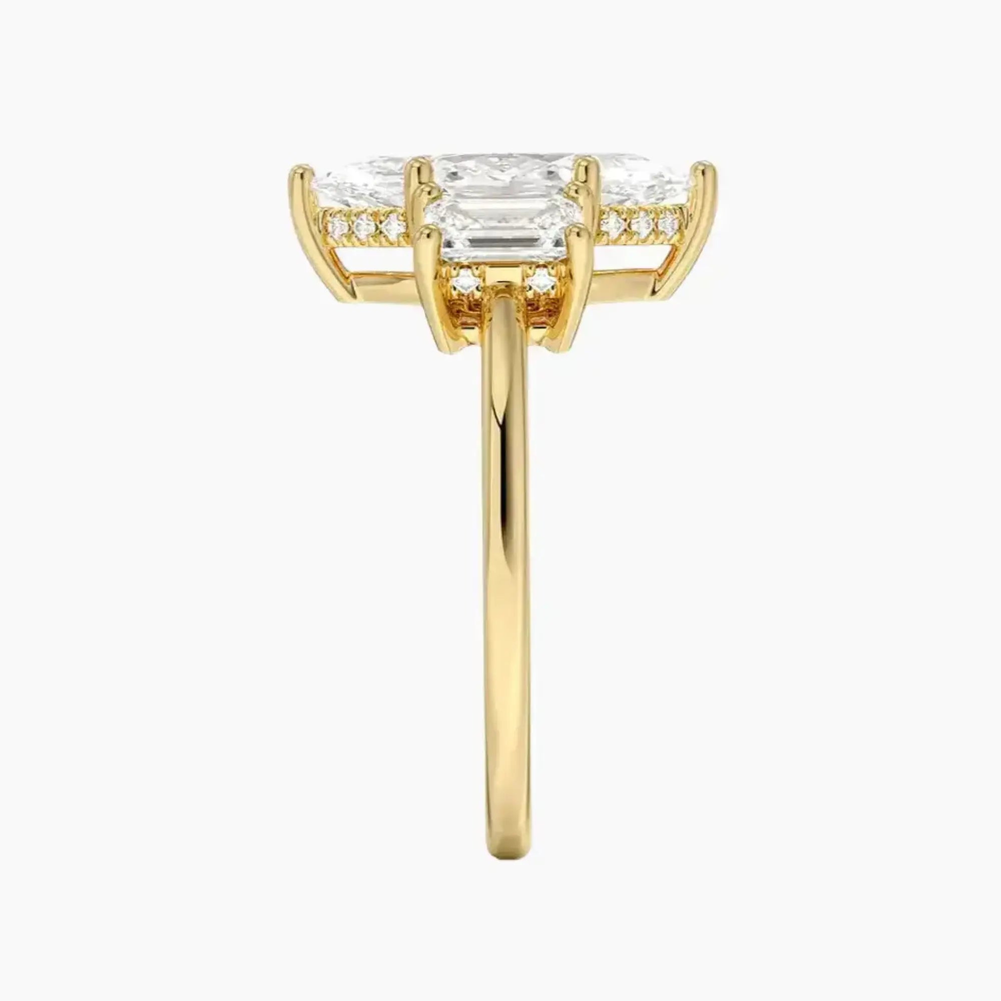 Aurelia Marquise Hidden Halo Diamond Ring Setting in 18K White Gold