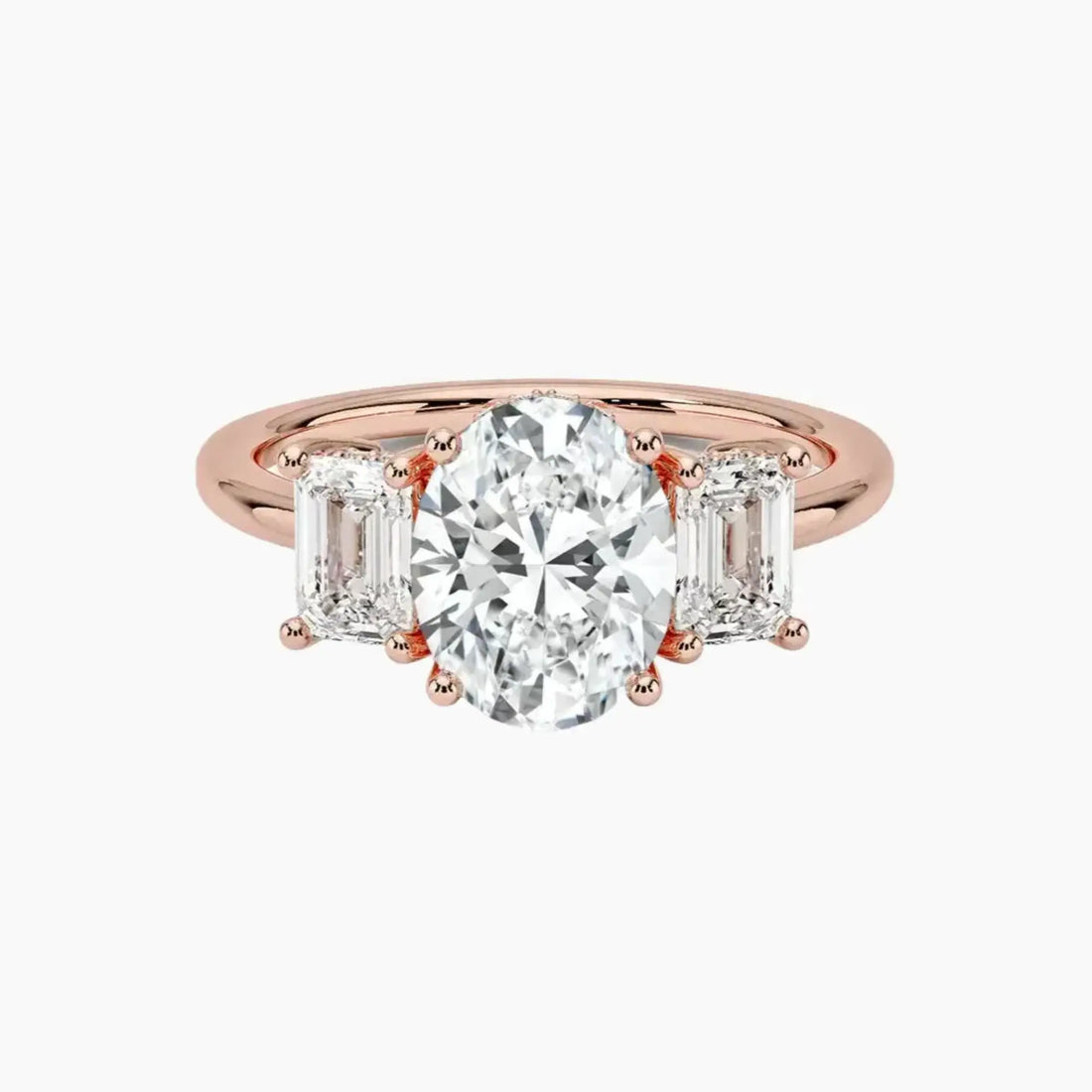 Aurelia Oval Hidden Halo 2 Carat Lab Grown Diamond Engagement Ring in 18K White Gold
