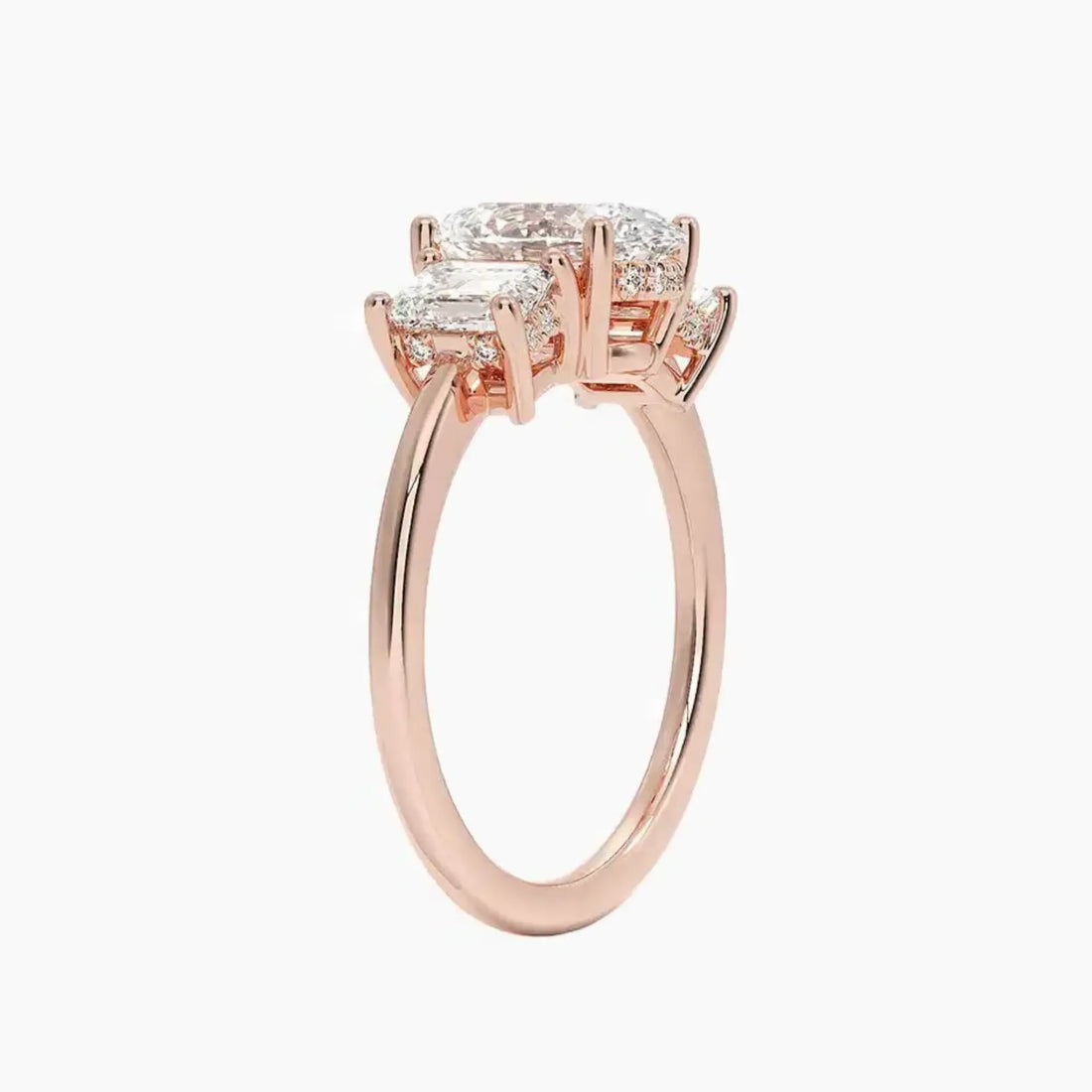 Aurelia Oval Hidden Halo 3 Carat Lab Grown Diamond Engagement Ring in 14K Yellow Gold