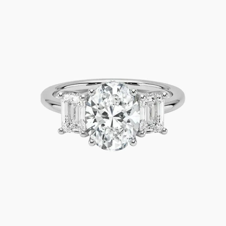 Aurelia Oval Hidden Halo 1 Carat Lab Grown Diamond Engagement Ring in 14K White Gold