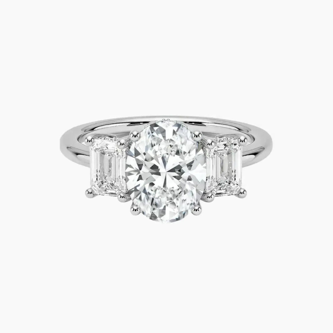 Aurelia Oval Hidden Halo 1 Carat Lab Grown Diamond Engagement Ring in 14K Yellow Gold