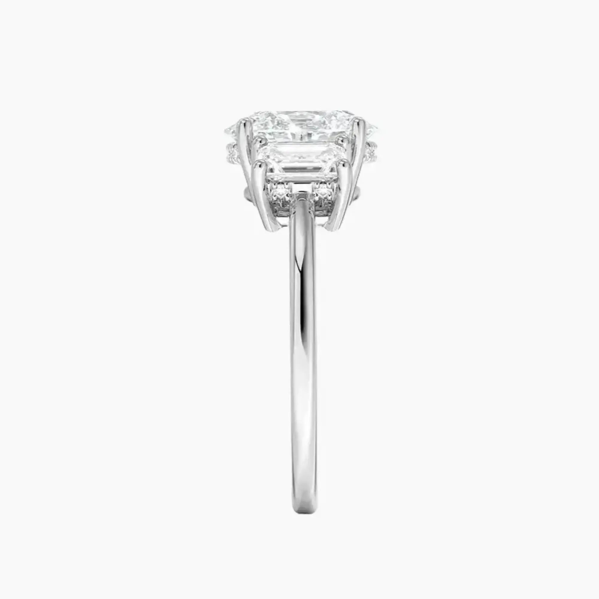 Aurelia Oval Hidden Halo 2 Carat Lab Grown Diamond Engagement Ring in 14K White Gold