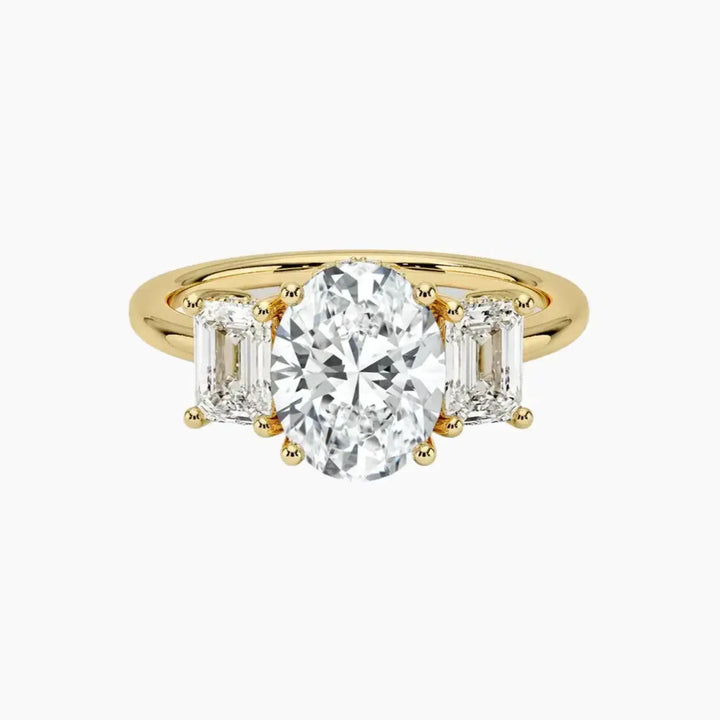 Aurelia Oval Hidden Halo 1.5 Carat Lab Grown Diamond Engagement Ring in 18K Yellow Gold