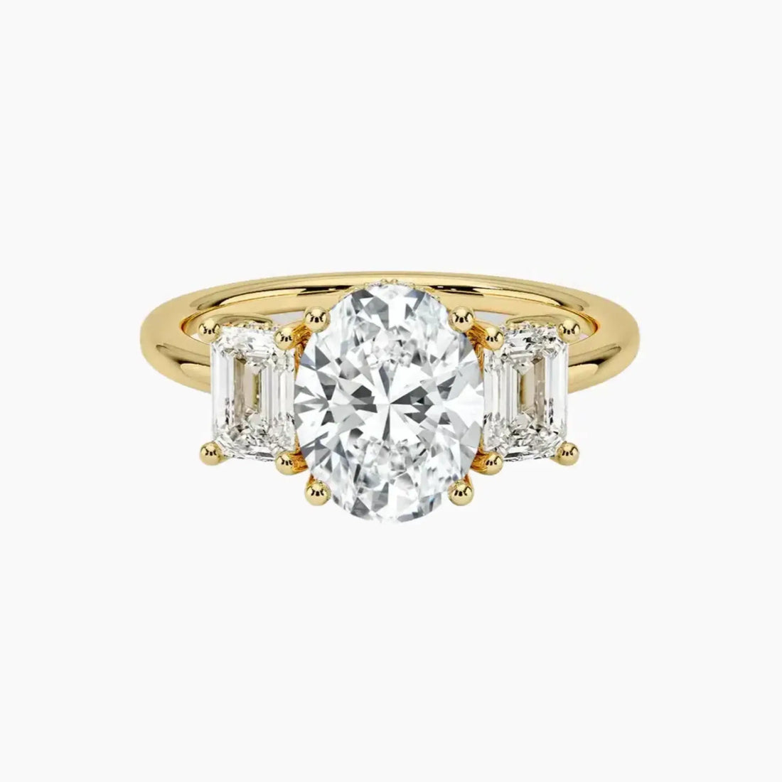 Aurelia Oval Hidden Halo Diamond Ring Setting in 14K White Gold