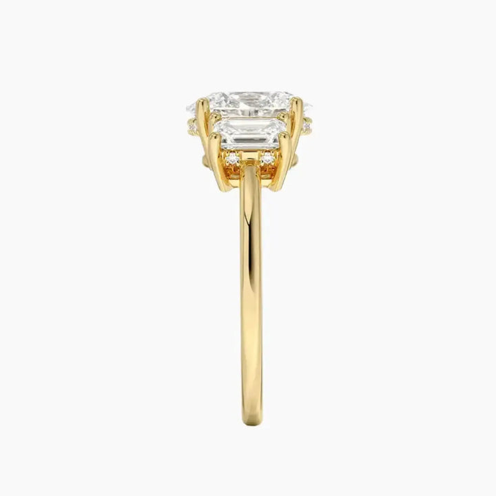 Aurelia Oval Hidden Halo 1 Carat Lab Grown Diamond Engagement Ring in 18K Rose Gold