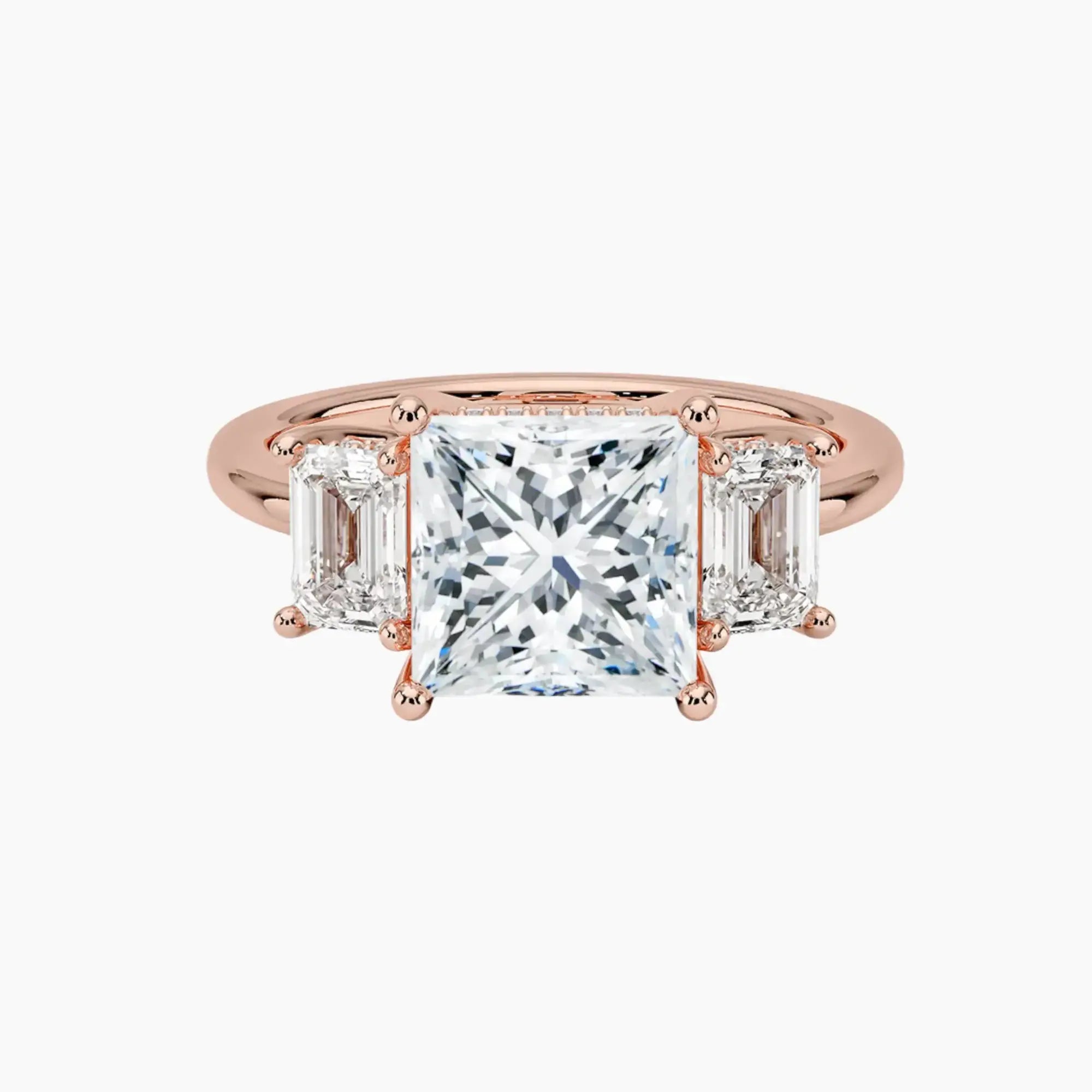 Aurelia Princess Hidden Halo 1 Carat Lab Grown Diamond Engagement Ring in 14K White Gold