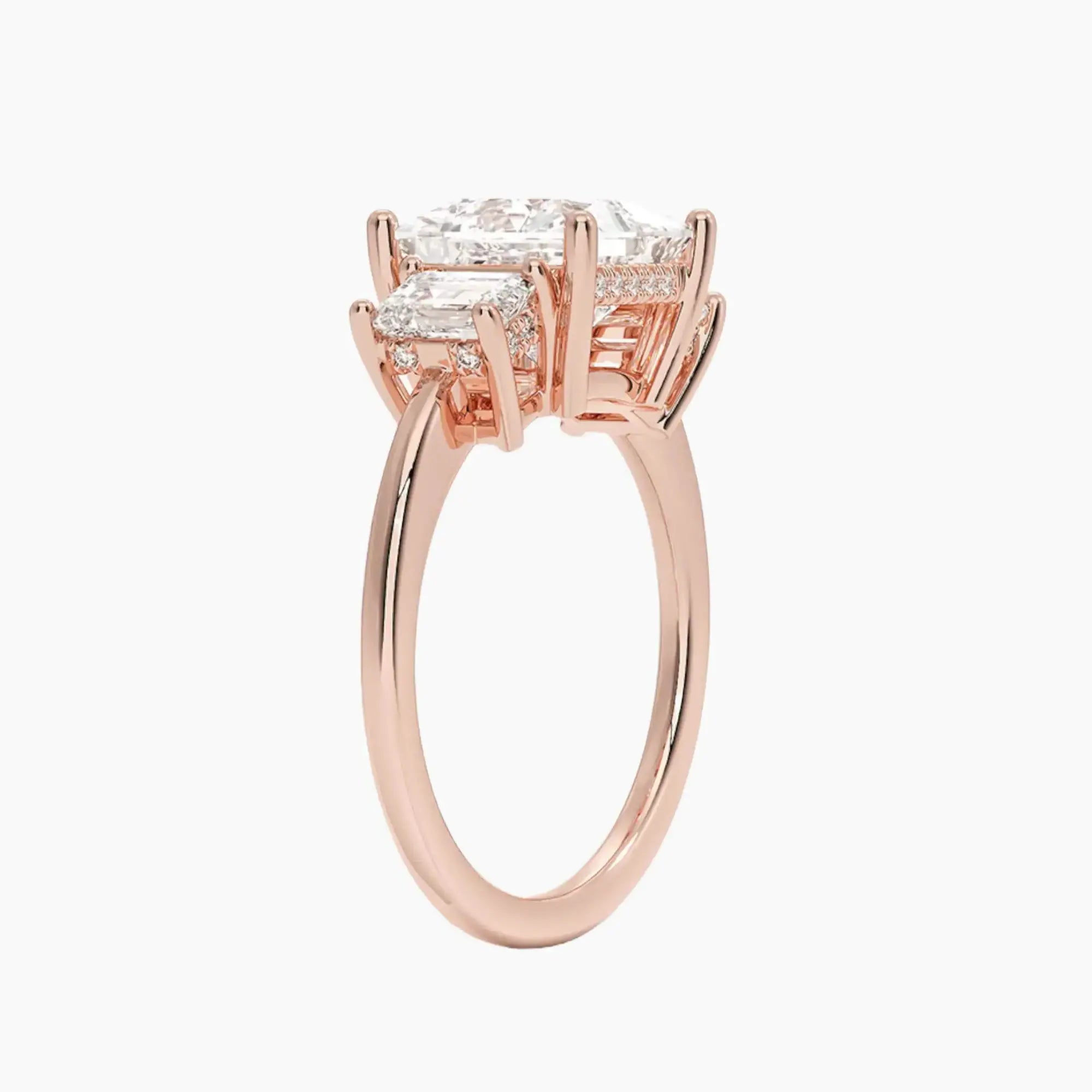 Aurelia Princess Hidden Halo 2 Carat Lab Grown Diamond Engagement Ring in 18K White Gold