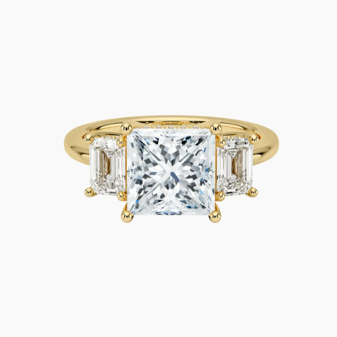 Aurelia Princess Hidden Halo 3 Carat Lab Grown Diamond Engagement Ring in 18K Rose Gold