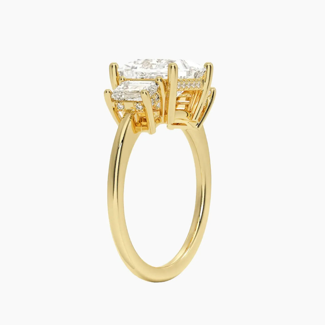 Aurelia Princess Hidden Halo 2.5 Carat Lab Grown Diamond Engagement Ring in 18K White Gold