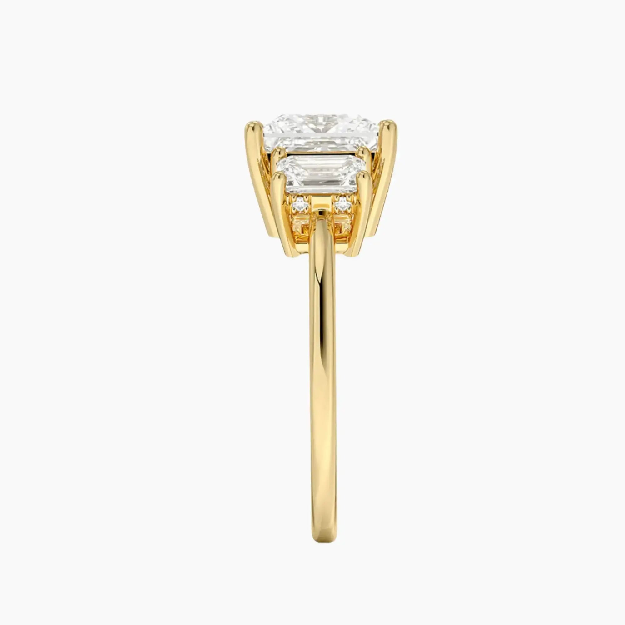 Aurelia Princess Hidden Halo 2.5 Carat Lab Grown Diamond Engagement Ring in 14K Yellow Gold
