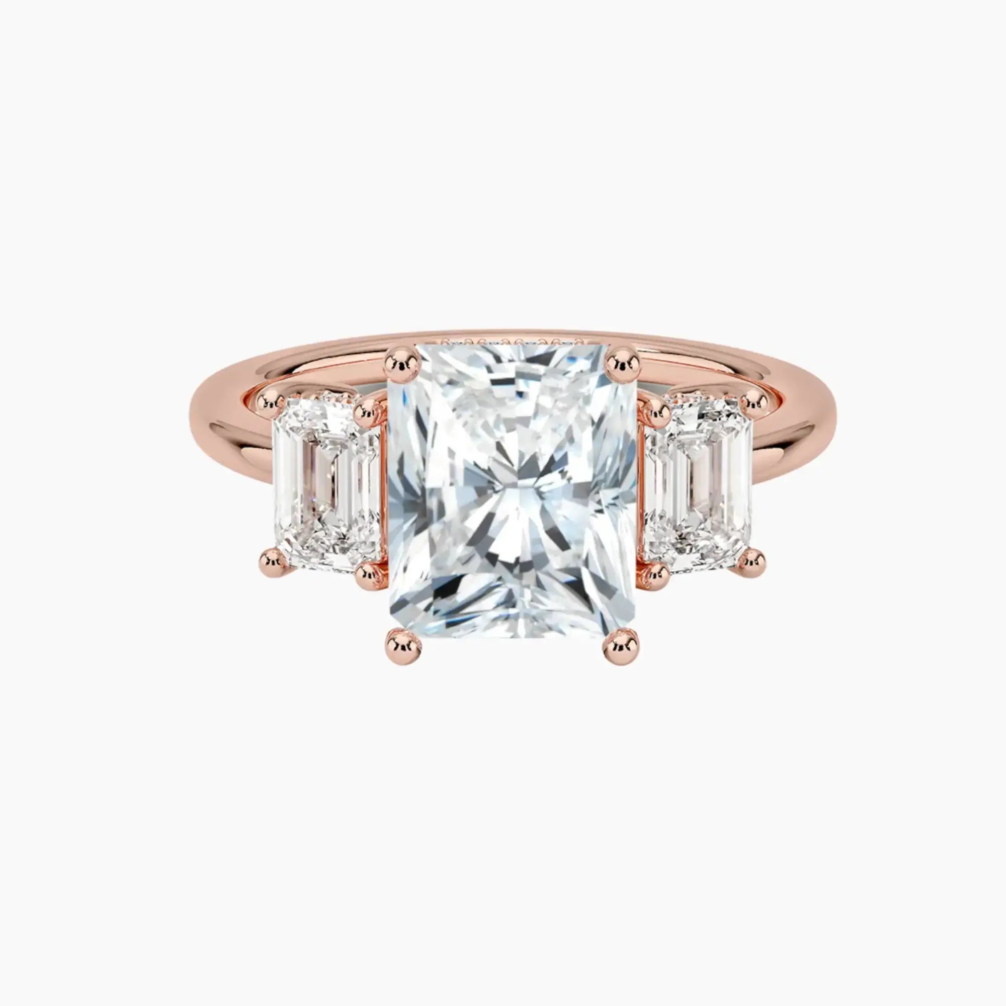 Aurelia Radiant Hidden Halo 2 Carat Lab Grown Diamond Engagement Ring in 14K White Gold