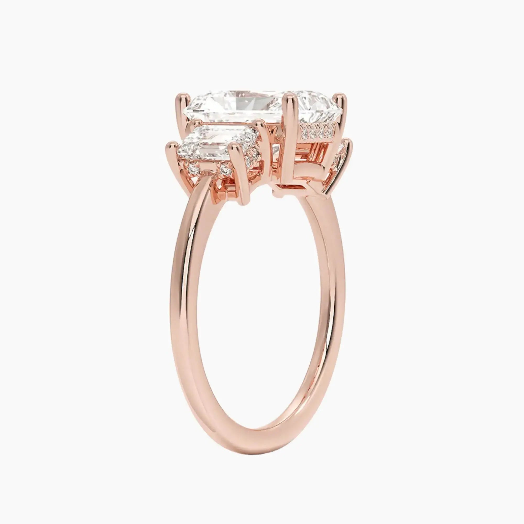 Aurelia Radiant Hidden Halo 1.5 Carat Lab Grown Diamond Engagement Ring in 18K Rose Gold