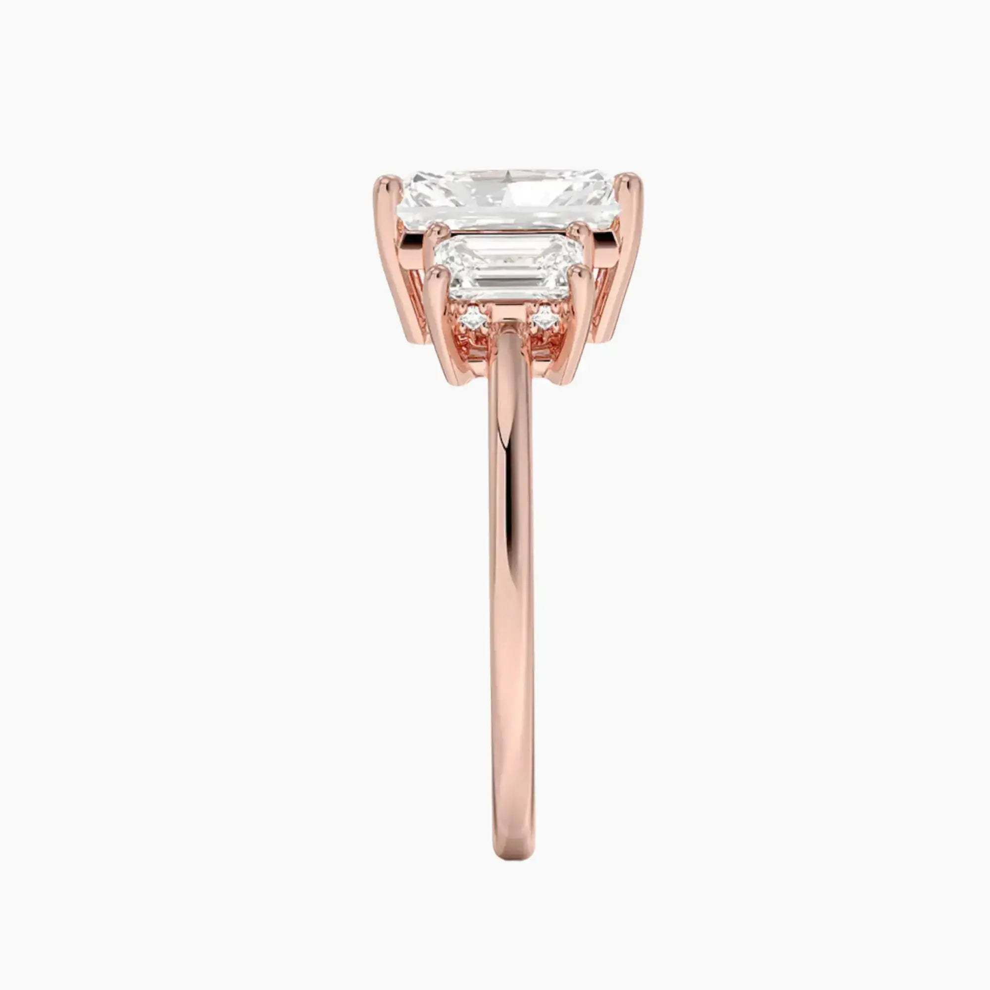 Aurelia Radiant Hidden Halo 2 Carat Lab Grown Diamond Engagement Ring in 18K Rose Gold