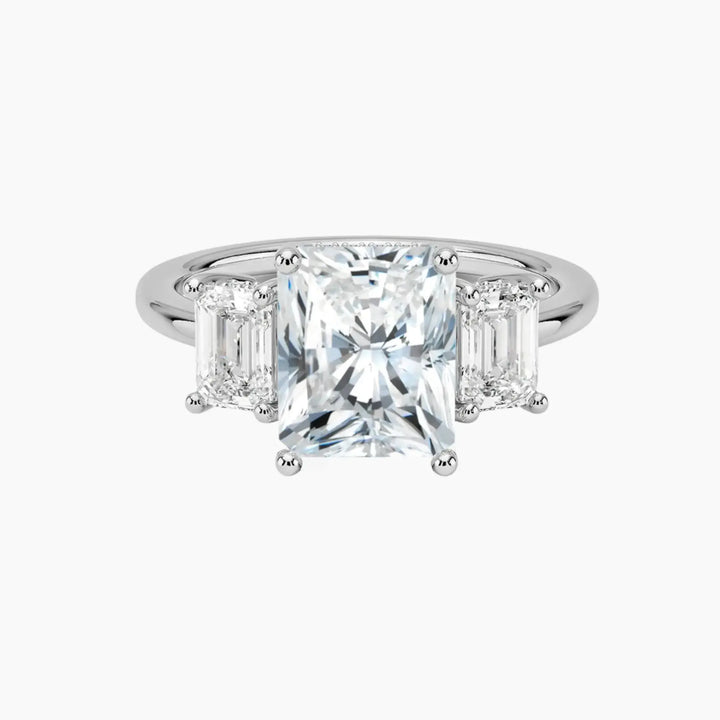 Aurelia Radiant Hidden Halo 1 Carat Lab Grown Diamond Engagement Ring in 14K White Gold