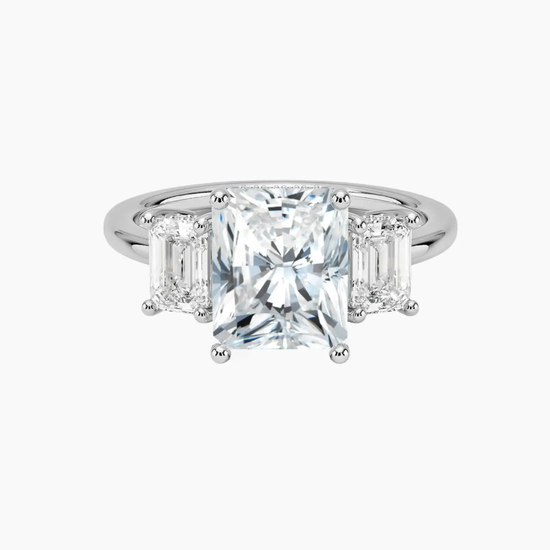 Aurelia Radiant Hidden Halo 3 Carat Lab Grown Diamond Engagement Ring in 18K Rose Gold