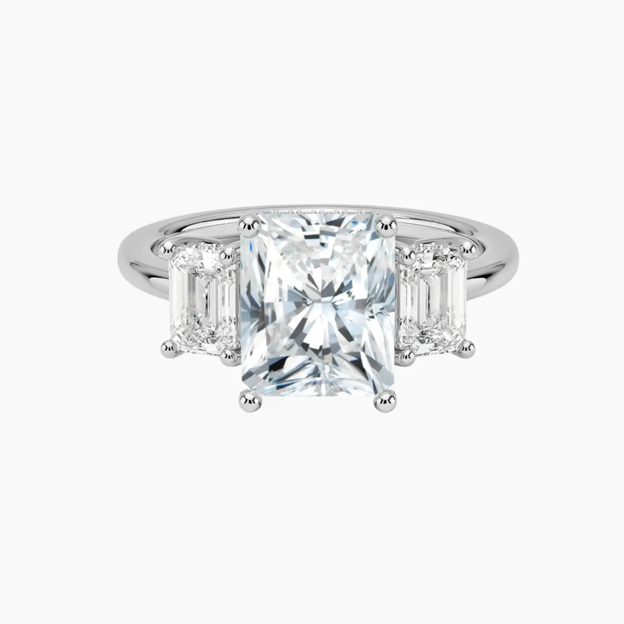 Aurelia Radiant Hidden Halo 2.5 Carat Lab Grown Diamond Engagement Ring in 14K White Gold