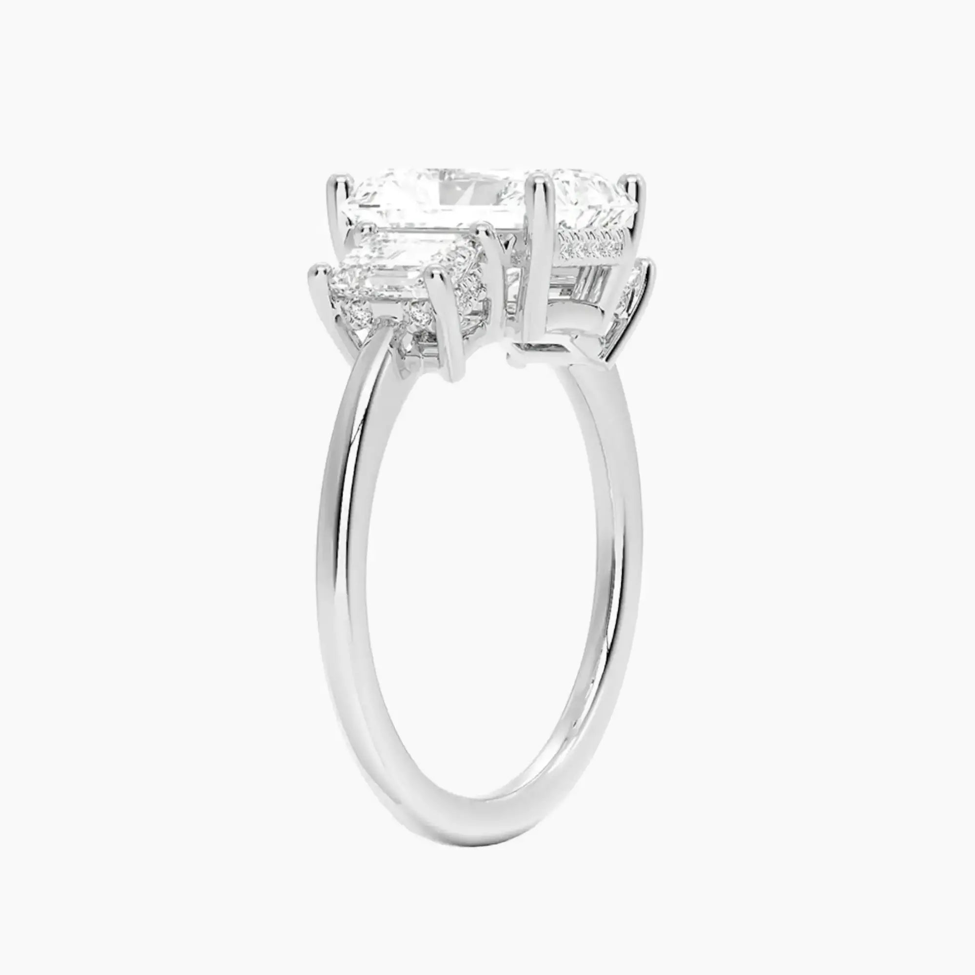 Aurelia Radiant Hidden Halo 2 Carat Lab Grown Diamond Engagement Ring in 18K White Gold
