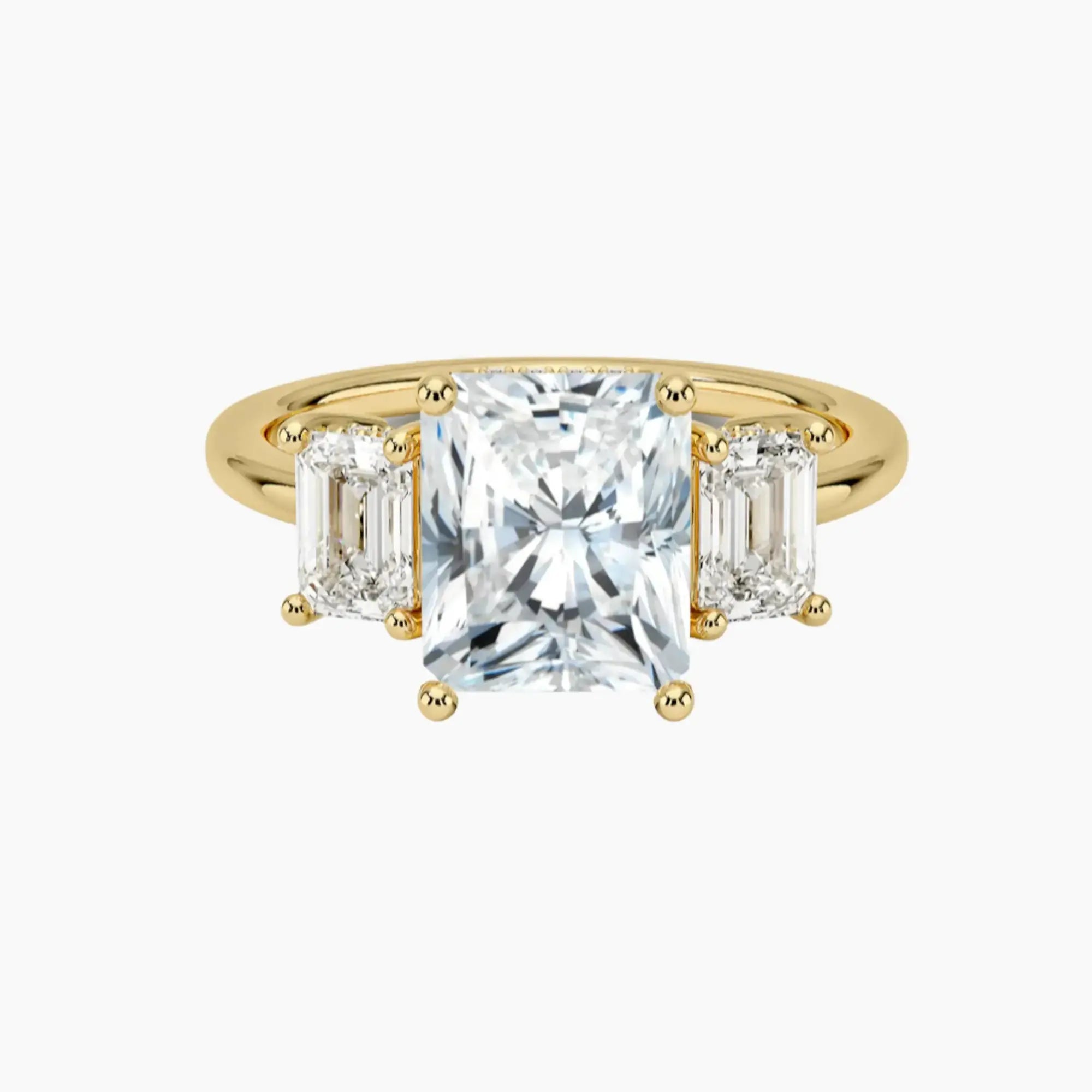 Aurelia Radiant Hidden Halo 1 Carat Lab Grown Diamond Engagement Ring in 14K Yellow Gold