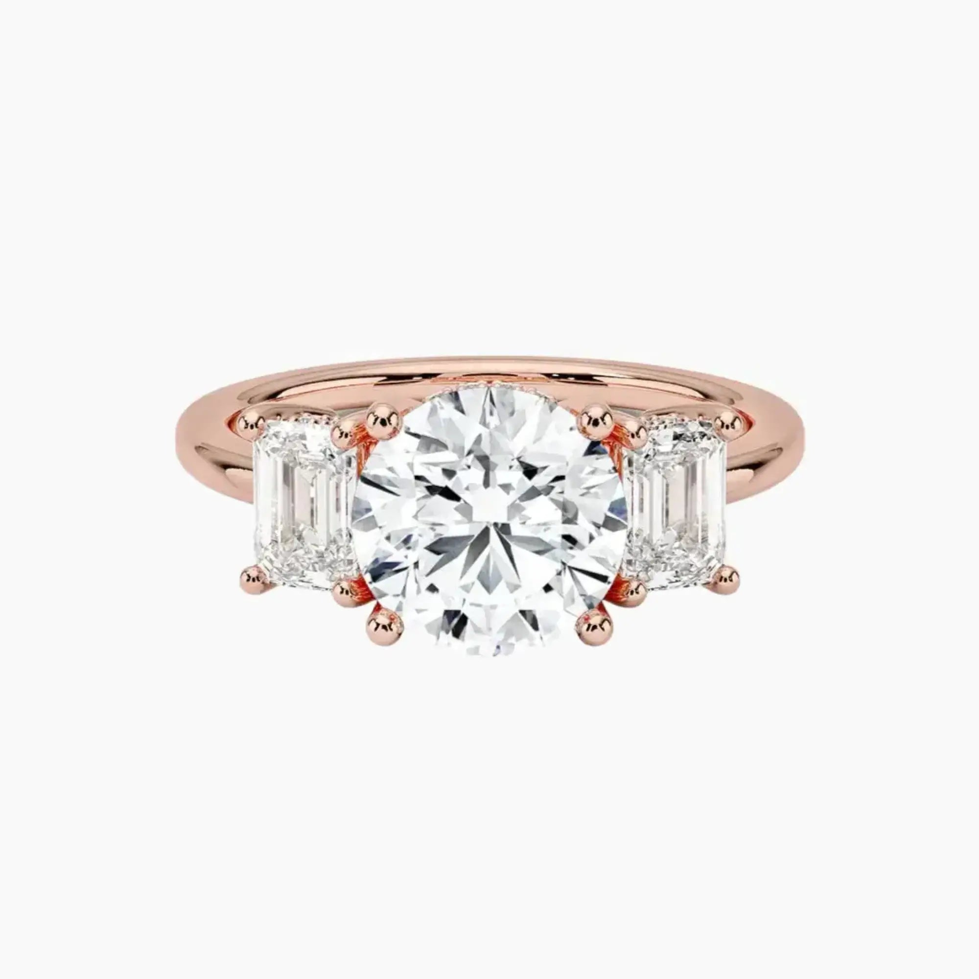 Aurelia Round Hidden Halo 2.5 Carat Lab Grown Diamond Engagement Ring in 18K Rose Gold