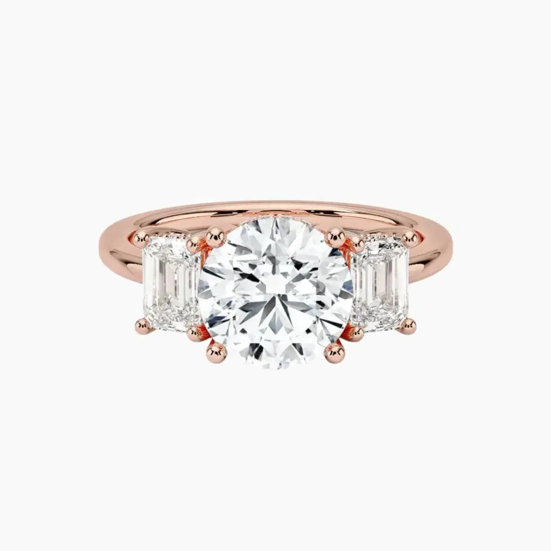 Aurelia Round Hidden Halo Diamond Ring Setting in 14K Rose Gold