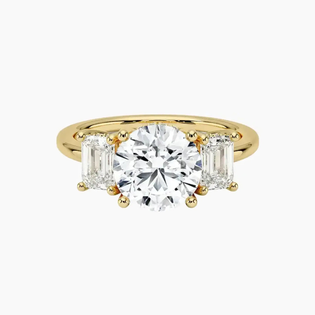 Aurelia Round Hidden Halo Diamond Ring Setting in 18K Yellow Gold
