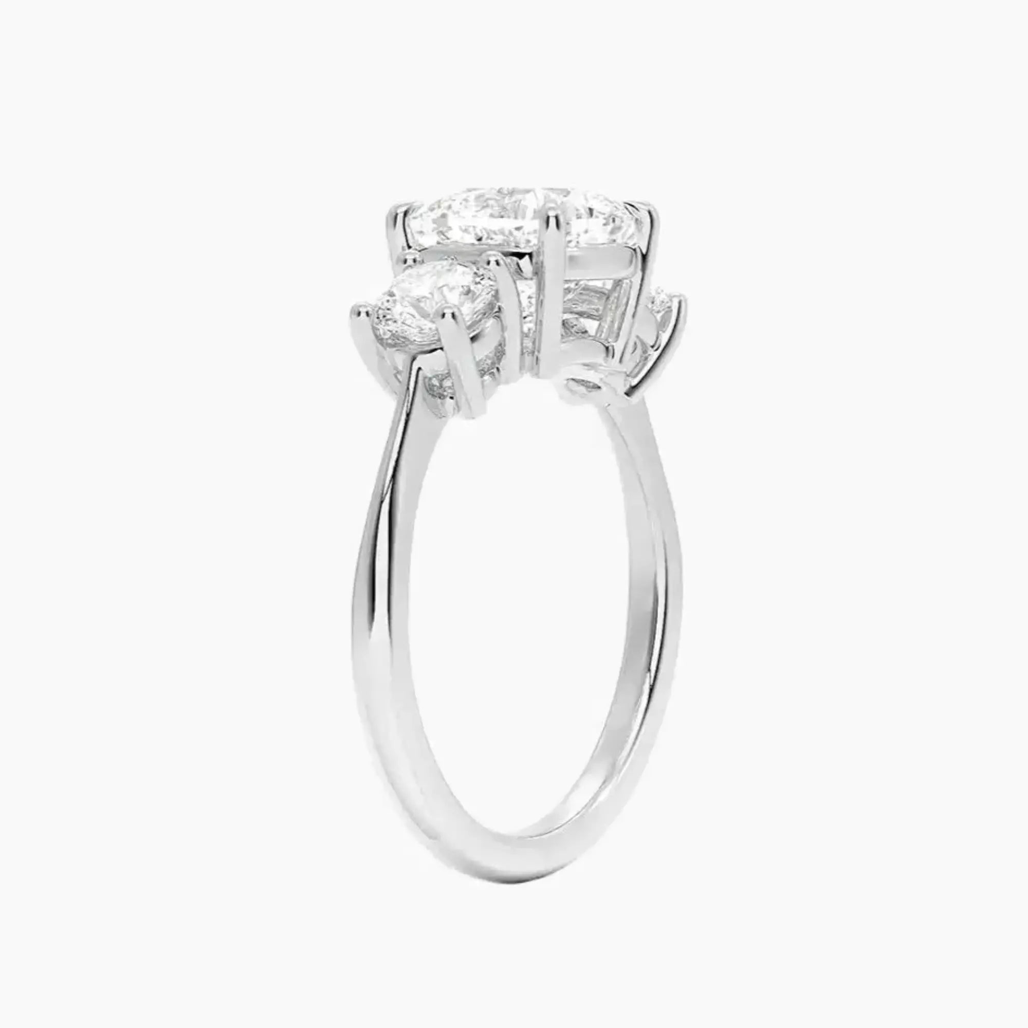 Seraphina Cushion Three Stone 1 Carat Lab Grown Diamond Engagement Ring in 18K Yellow Gold
