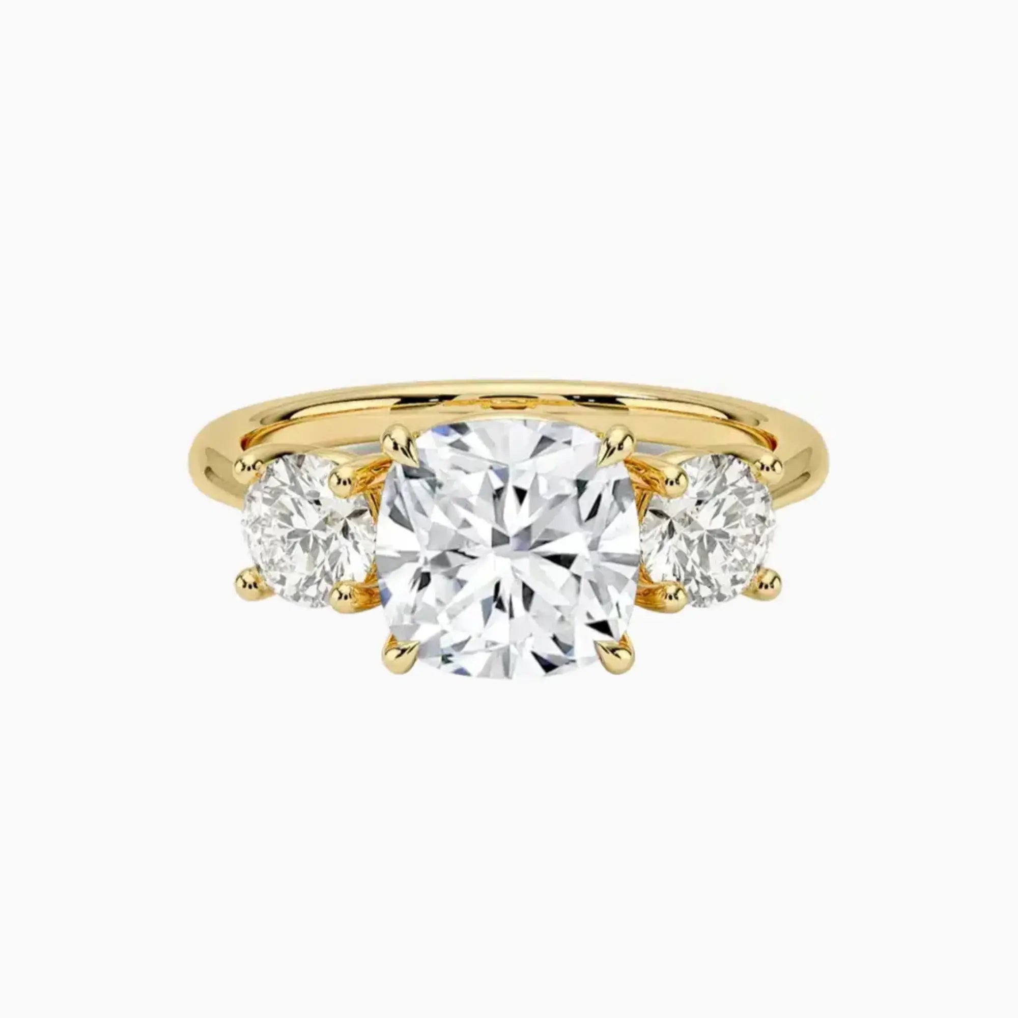 Seraphina Cushion Three Stone 1 Carat Lab Grown Diamond Engagement Ring in 14K Rose Gold