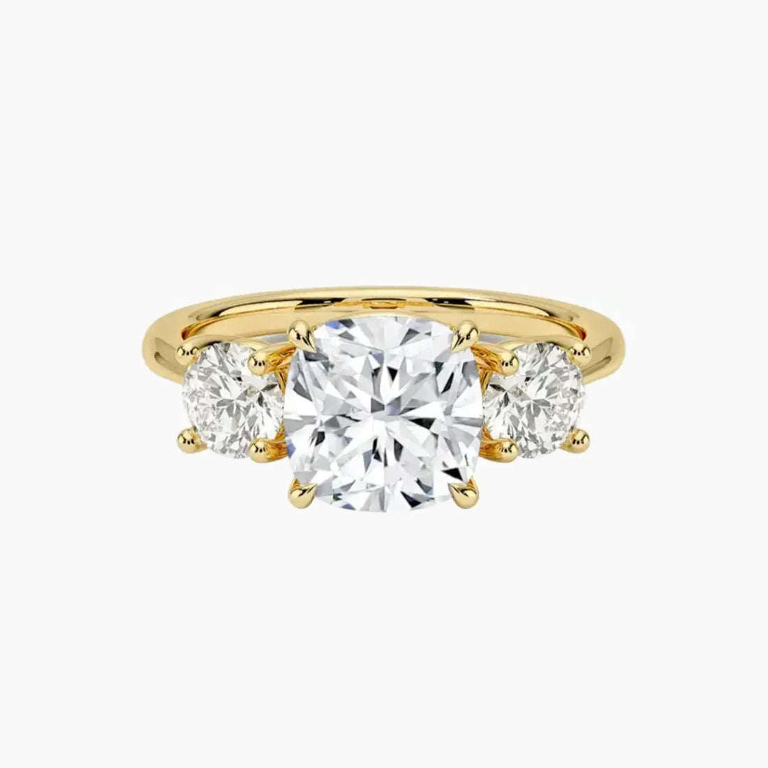 Seraphina Cushion Three Stone 1.5 Carat Lab Grown Diamond Engagement Ring in 14K Rose Gold