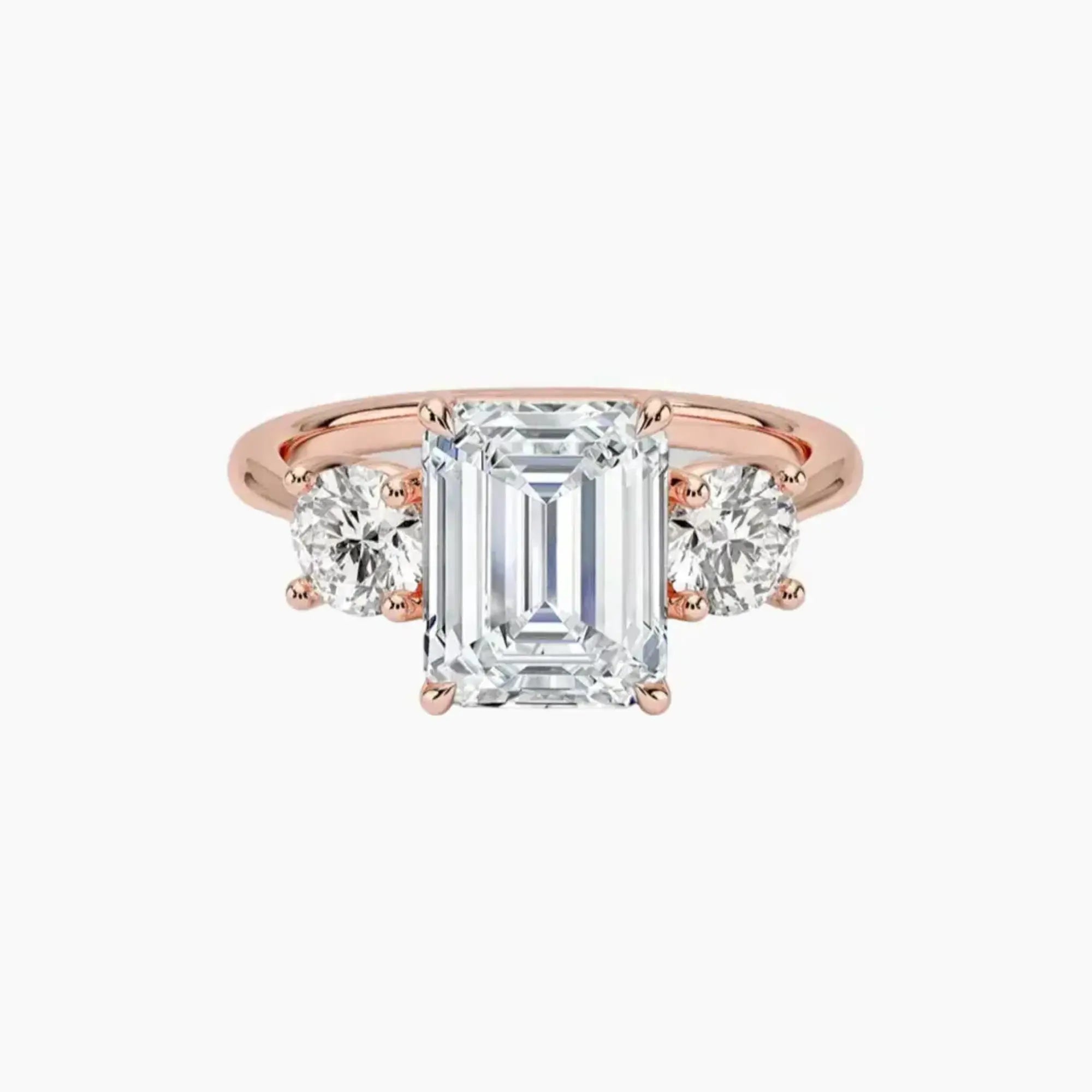 Seraphina Emerald Three Stone 1.5 Carat Lab Grown Diamond Engagement Ring in 14K Yellow Gold