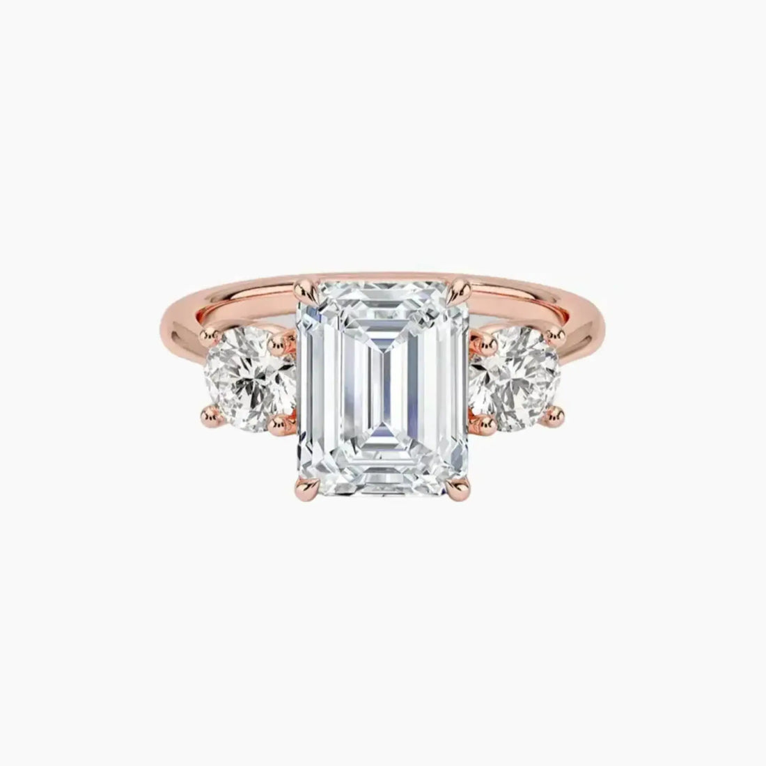 Seraphina Emerald Three Stone 1 Carat Lab Grown Diamond Engagement Ring in 14K Yellow Gold