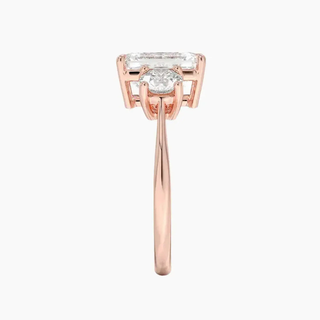 Seraphina Emerald Three Stone 2.5 Carat Lab Grown Diamond Engagement Ring in 18K White Gold