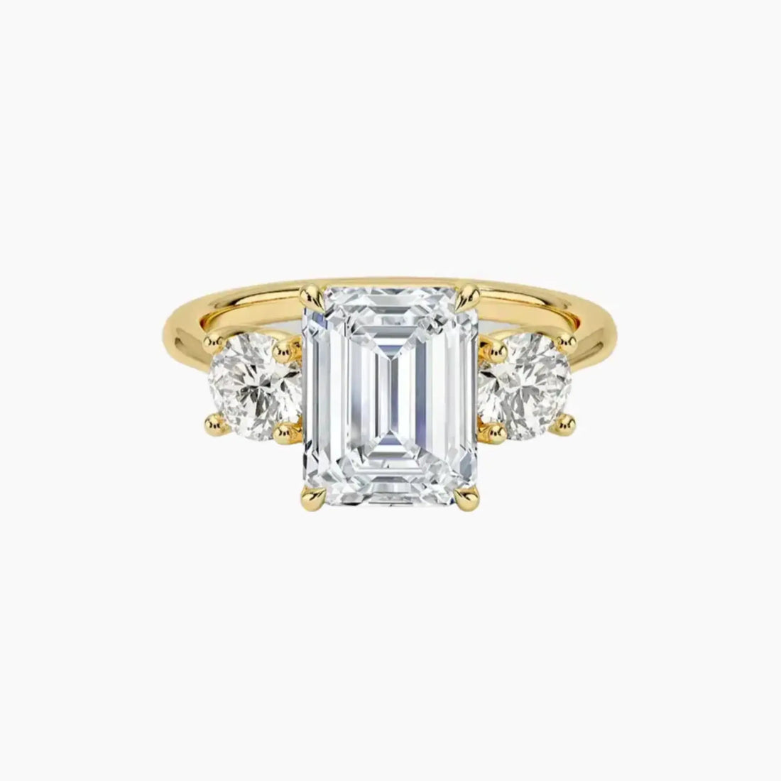 Seraphina Emerald Three Stone 2 Carat Lab Grown Diamond Engagement Ring in 14K White Gold