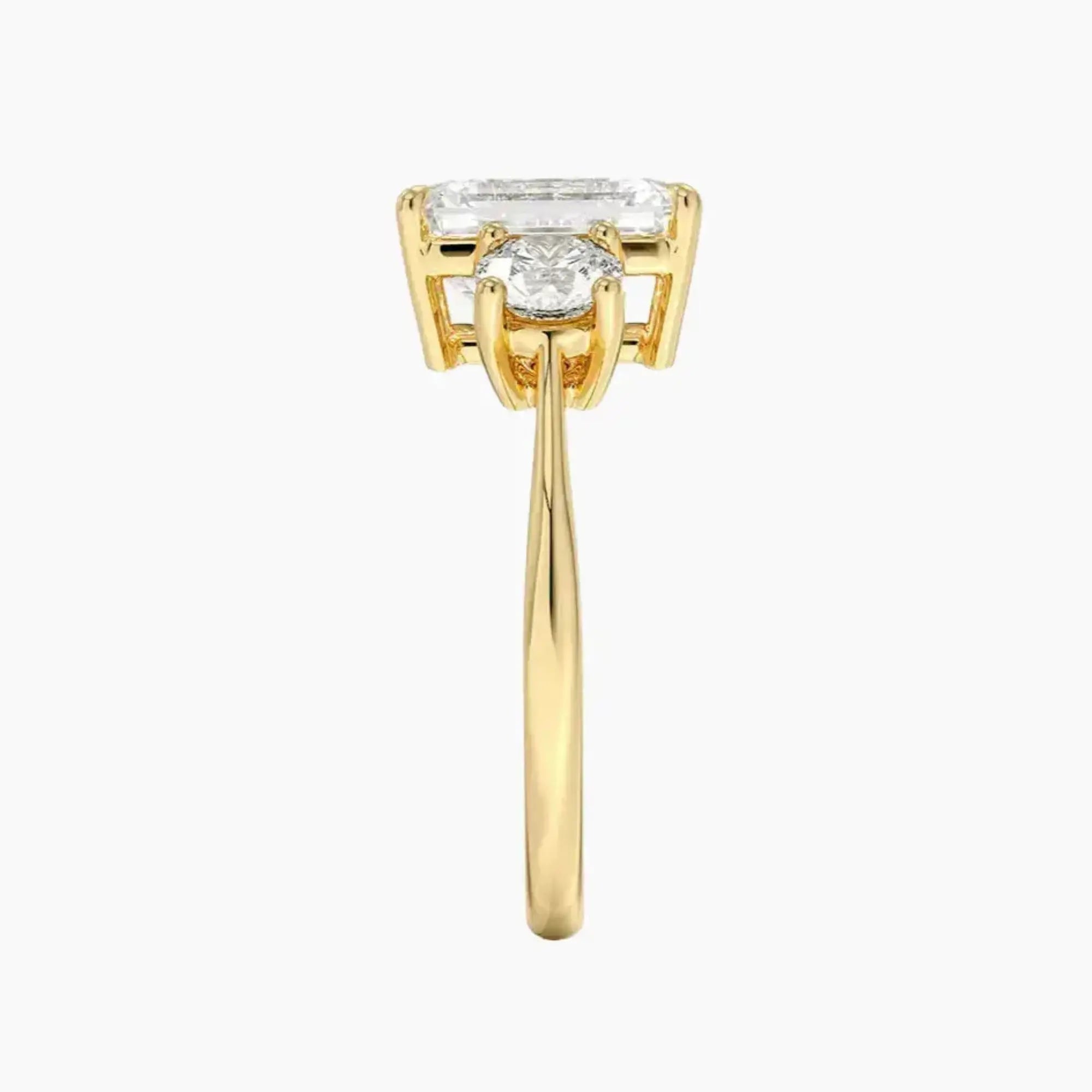 Seraphina Emerald Three Stone 1 Carat Lab Grown Diamond Engagement Ring in 14K White Gold