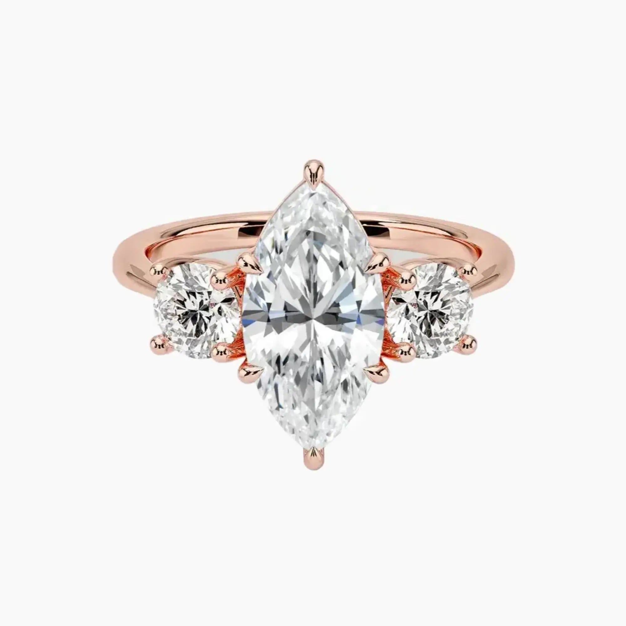 Seraphina Marquise Three Stone 2 Carat Lab Grown Diamond Engagement Ring in 18K White Gold