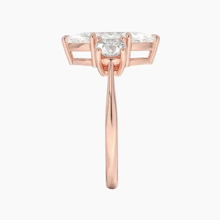 Seraphina Marquise Three Stone 1 Carat Lab Grown Diamond Engagement Ring in 14K White Gold