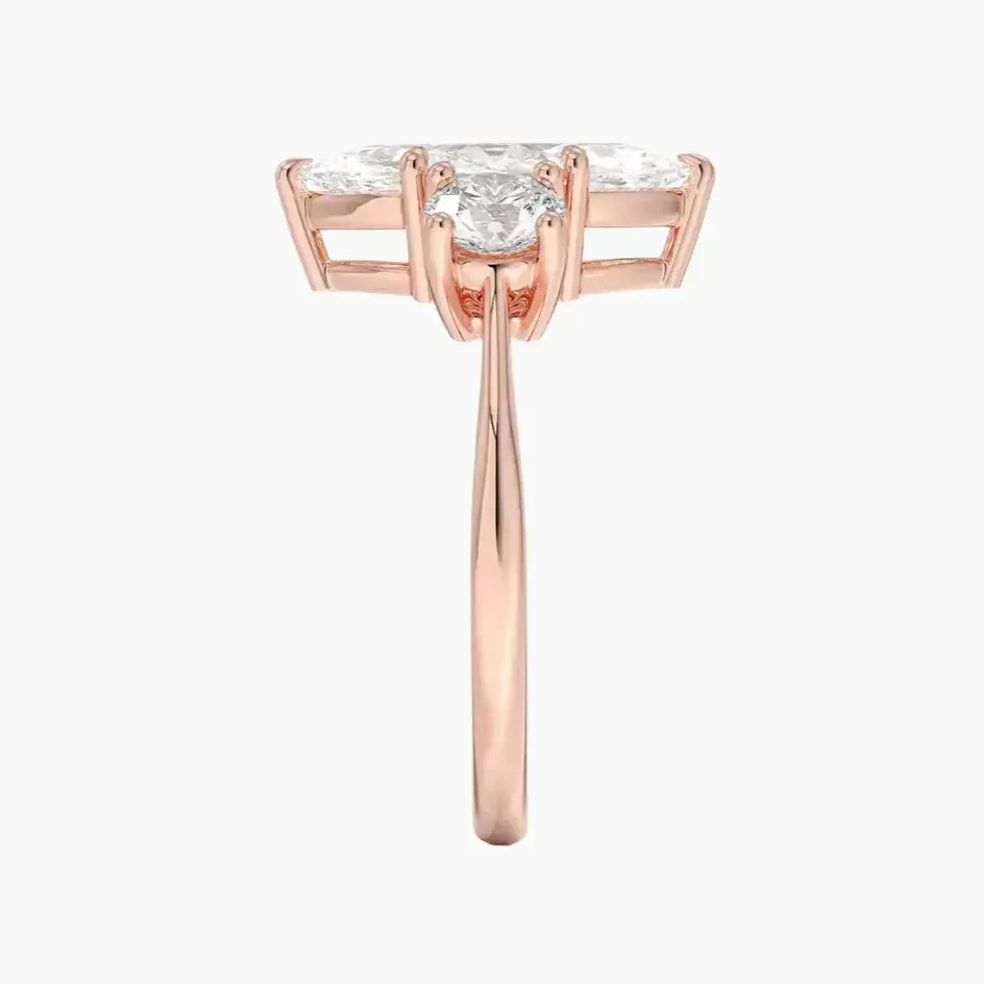 Seraphina Marquise Three Stone Diamond Ring Setting in 14K Yellow Gold