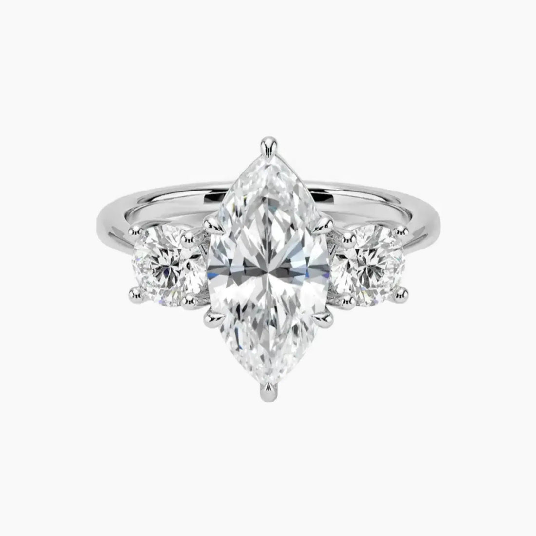 Seraphina Marquise Three Stone 2 Carat Lab Grown Diamond Engagement Ring in 14K Yellow Gold