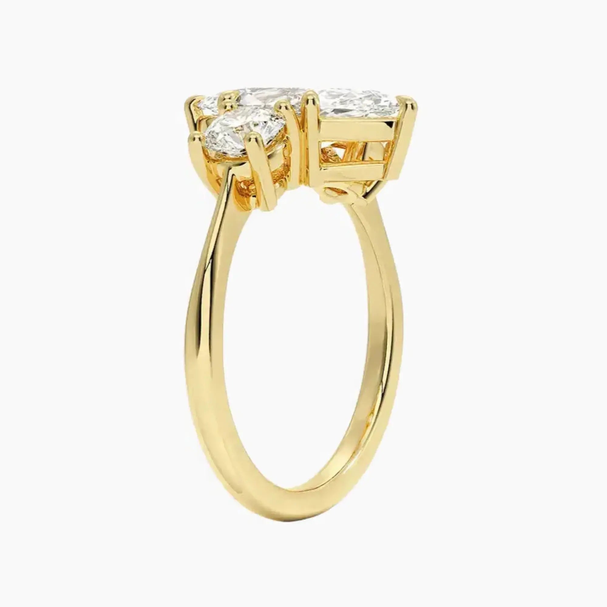 Seraphina Marquise Three Stone 1 Carat Lab Grown Diamond Engagement Ring in 14K Yellow Gold