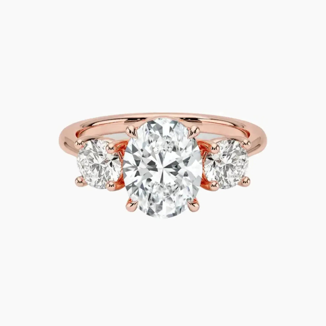 Seraphina Oval Three Stone 1 Carat Lab Grown Diamond Engagement Ring in 14K Yellow Gold