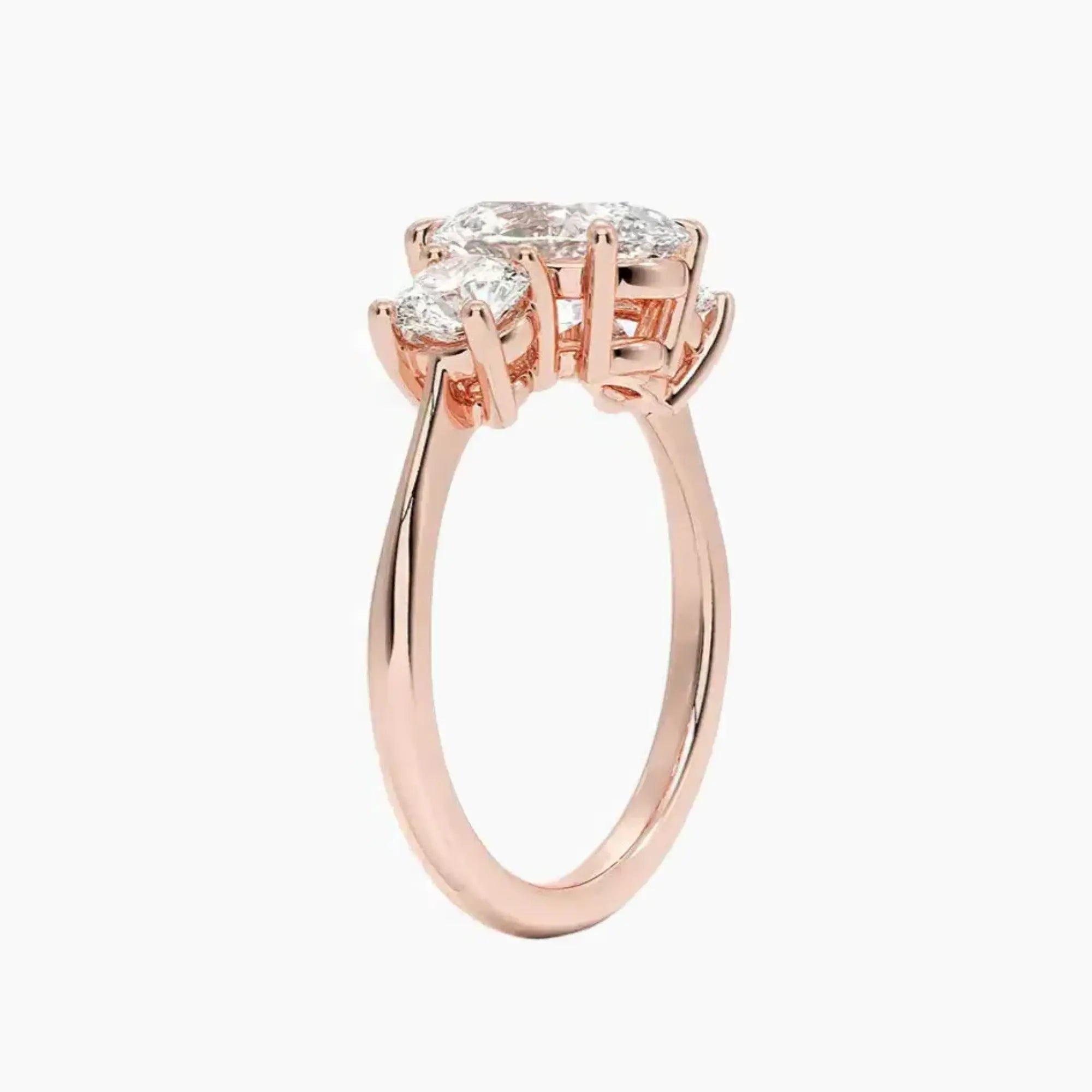 Seraphina Oval Three Stone 1 Carat Lab Grown Diamond Engagement Ring in 18K Yellow Gold