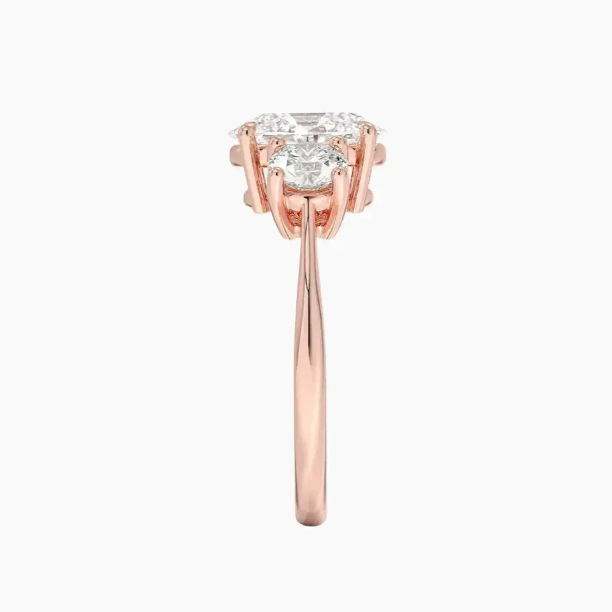 Seraphina Oval Three Stone Diamond Ring Setting in 18K White Gold