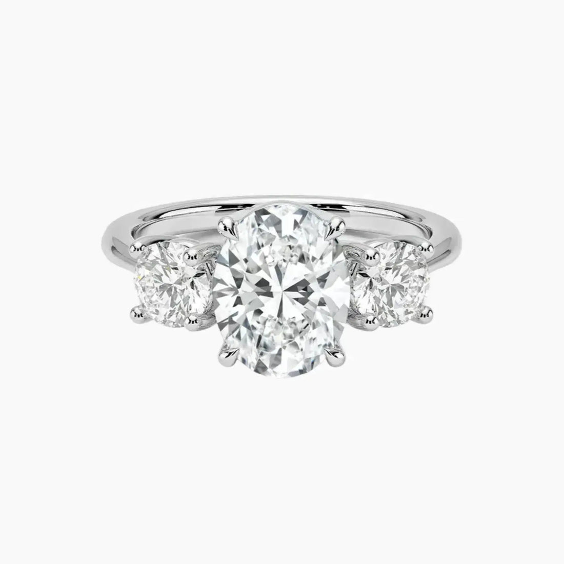 Seraphina Oval Three Stone Diamond Ring Setting in 14K Rose Gold
