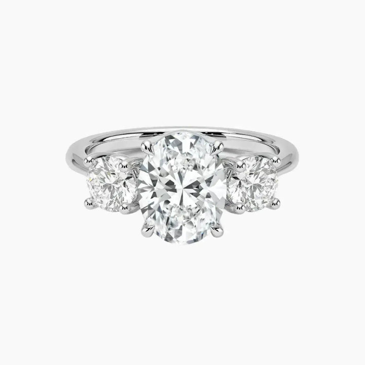 Seraphina Oval Three Stone 2 Carat Lab Grown Diamond Engagement Ring in 18K White Gold