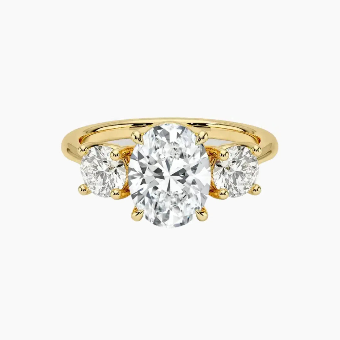 Seraphina Oval Three Stone 1.5 Carat Lab Grown Diamond Engagement Ring in 14K White Gold